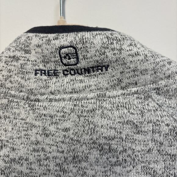 Free Country Sweater Fleece Full Zip Jacket Gray Black Heather XL - Picture 6 of 11